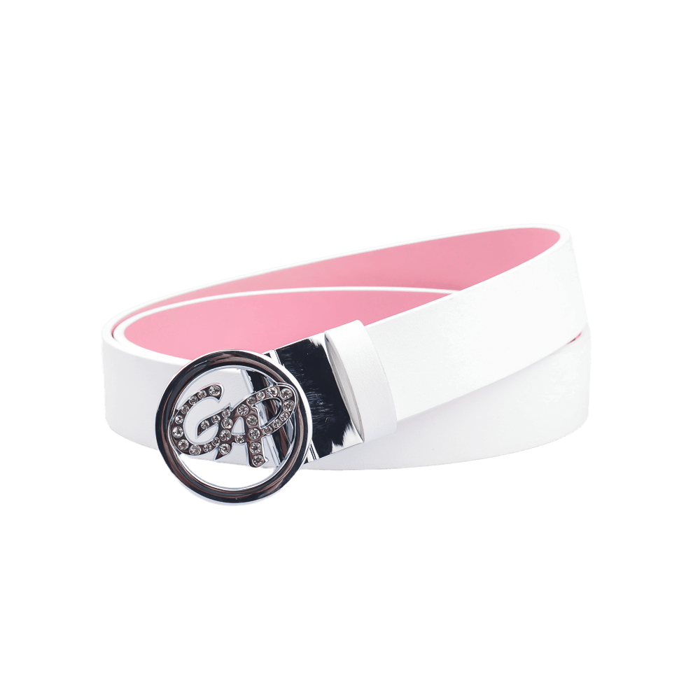 GoPlayer Women's Turnable Double-Sided Belt (White Pink)