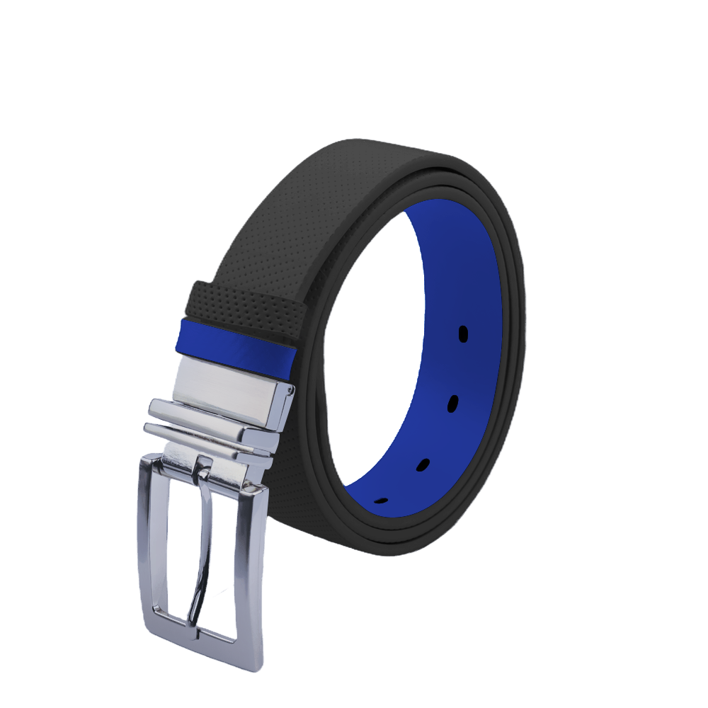 GP35mm double-sided buckle belt (black/sapphire blue)