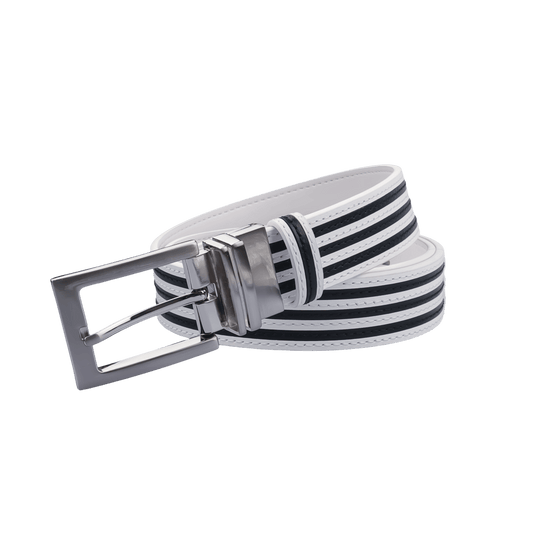 GoPlayer35mm ​​double-sided buckle belt (white/white and black stripes)
