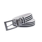 GoPlayer35mm雙面扣皮帶(白/白黑條)