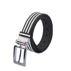 GoPlayer 35mm double-sided buckle belt (black/black and white strips)