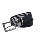 GoPlayer 35mm double-sided buckle belt (black/black and white strips)