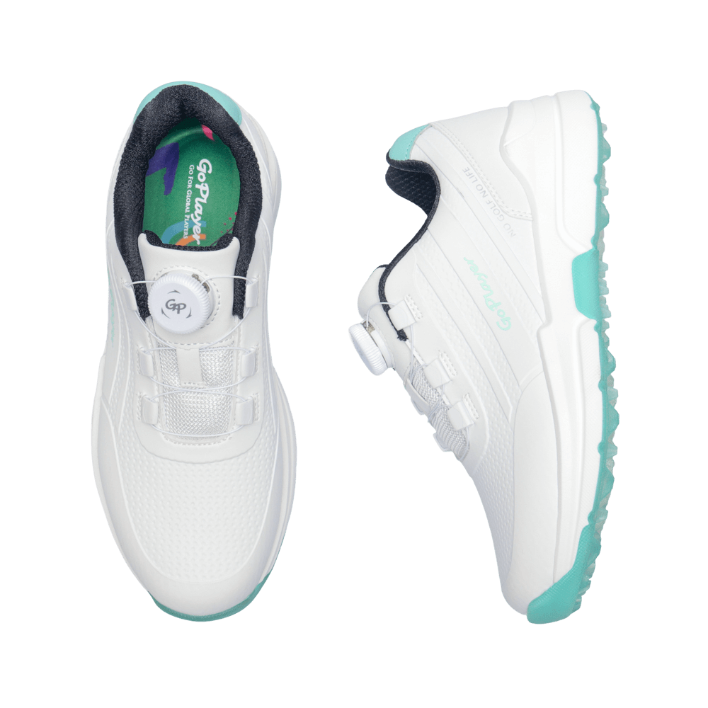 GoPlayer EliteLinks Golf Knob Women's Shoes (White and Green)