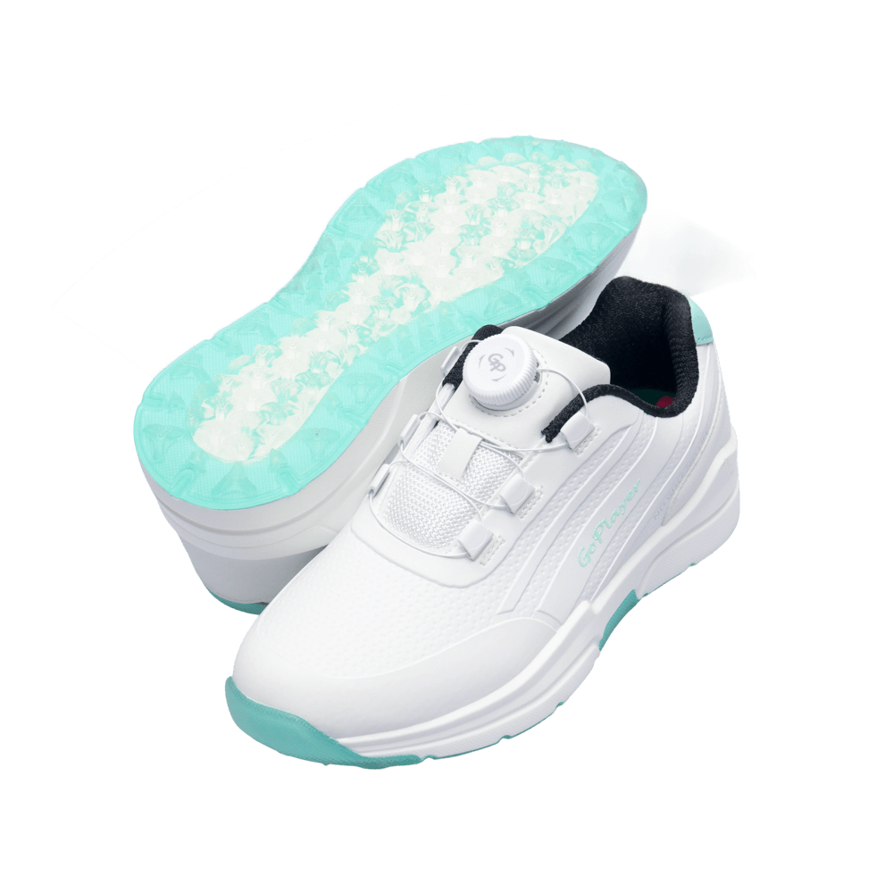 GoPlayer EliteLinks 高爾夫旋鈕女鞋(白綠)