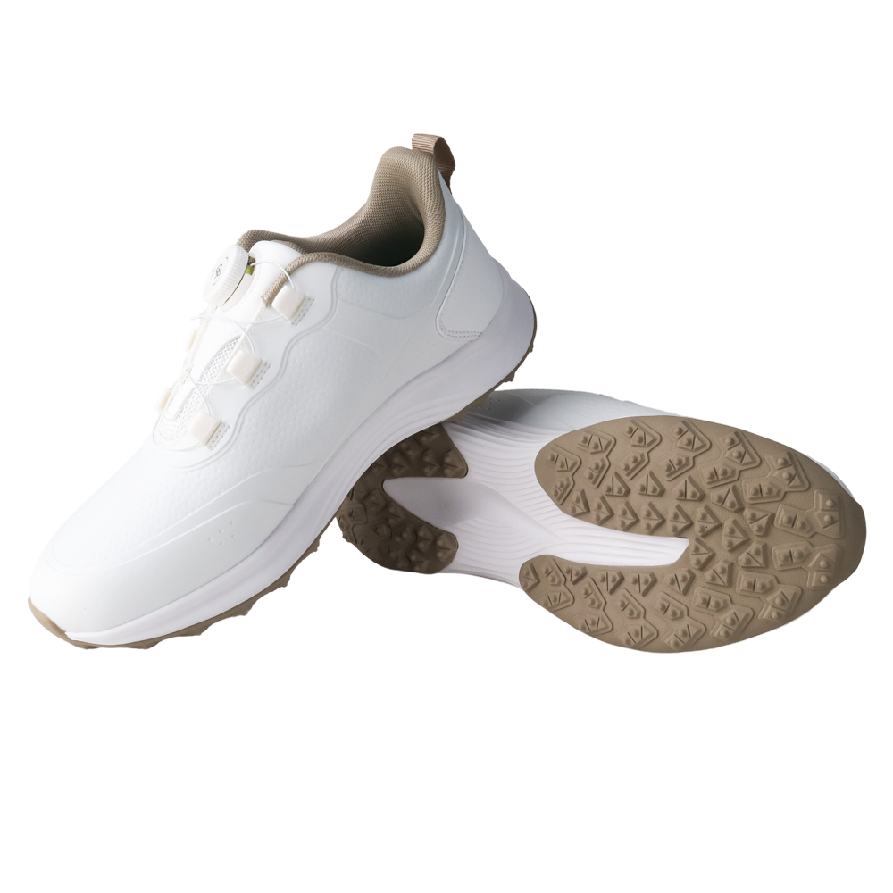 GoPlayer EliteLinks Women's Golf Shoes (White Khaki)
