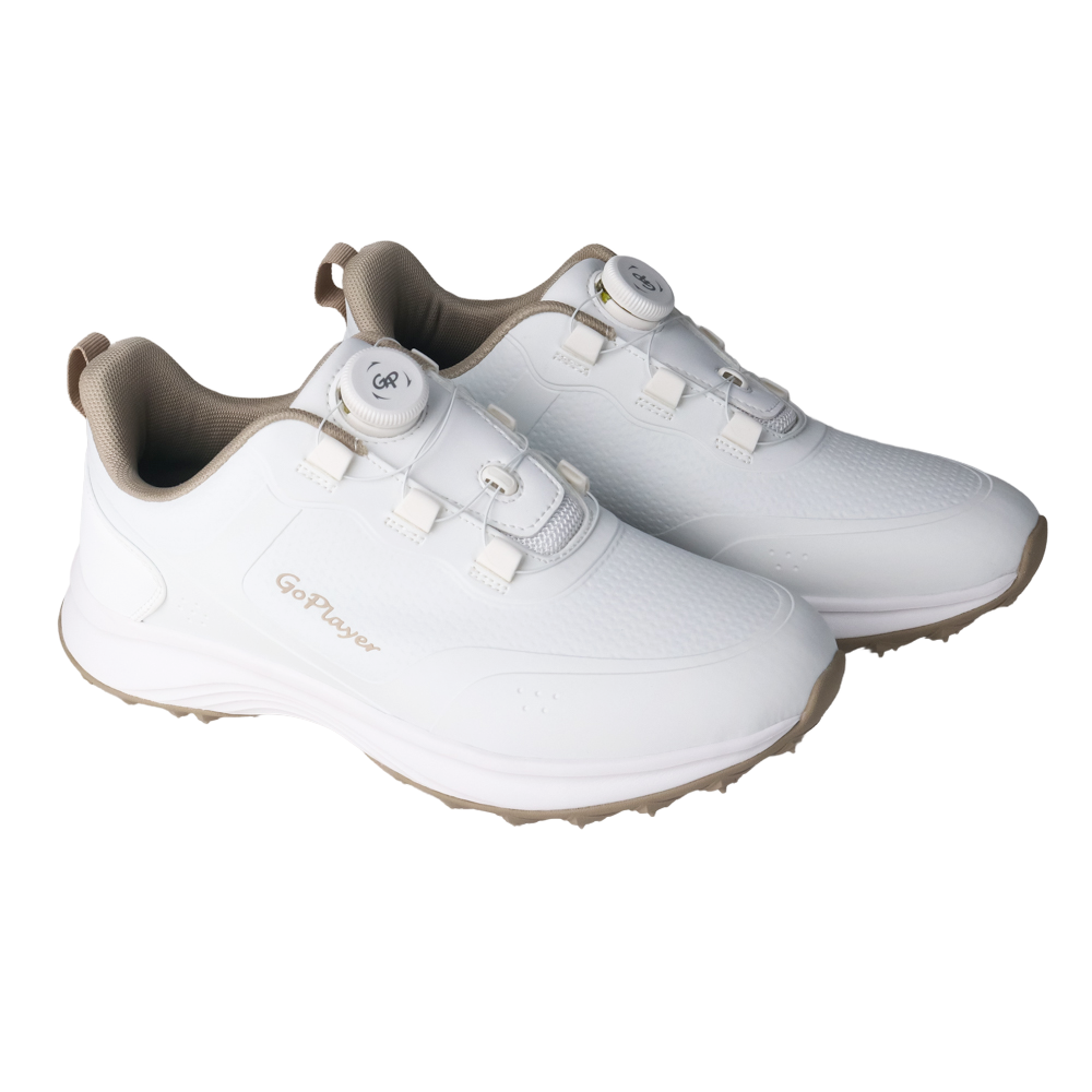 GoPlayer EliteLinks Women's Golf Shoes (White Khaki)