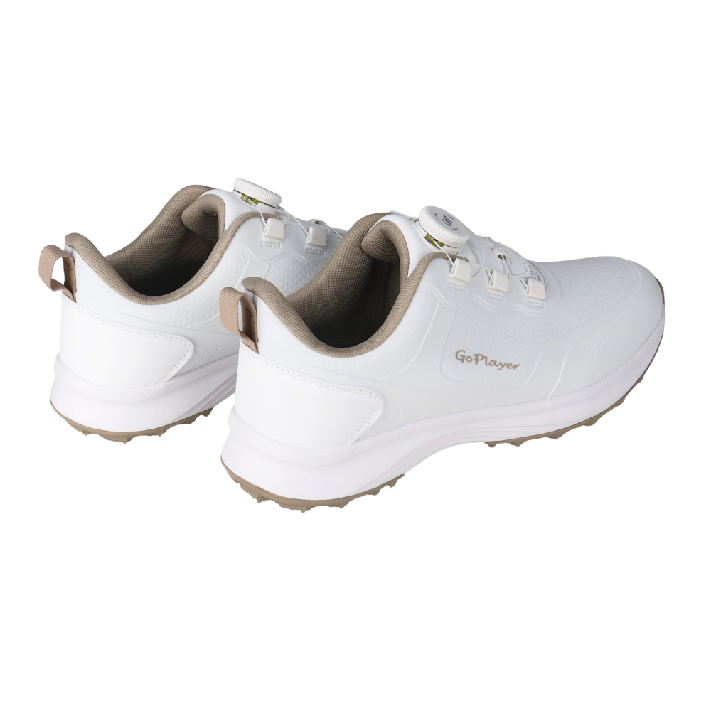GoPlayer EliteLinks Women's Golf Shoes (White Khaki)