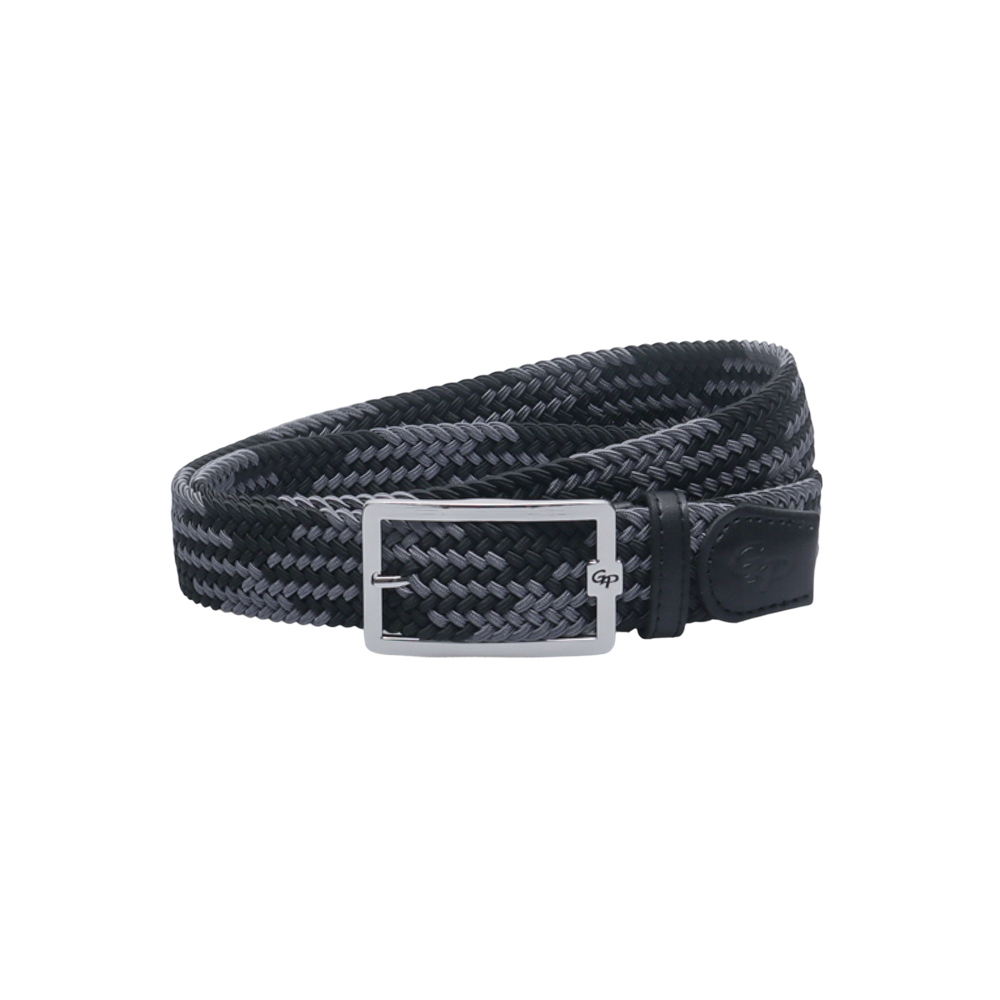 GoPlayer Men's Golf Elastic Belt (Black and Gray)