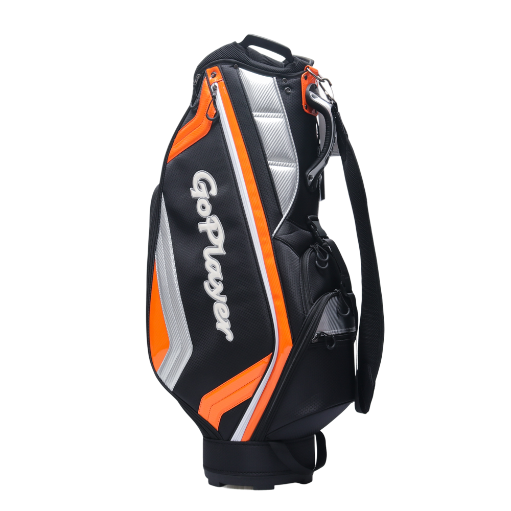GoPlayer 9' Professional Golf Bag (Black and Orange)
