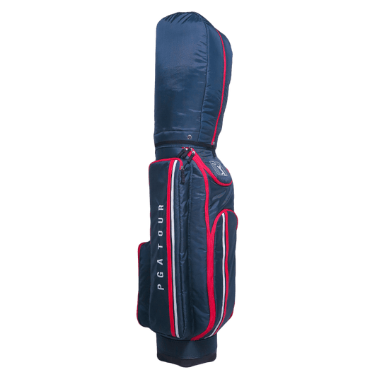 PGA 9" exquisite fabric bag (navy blue with red)