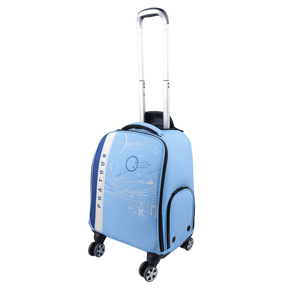 PGA trolley four-way wheel clothing bag (light blue)