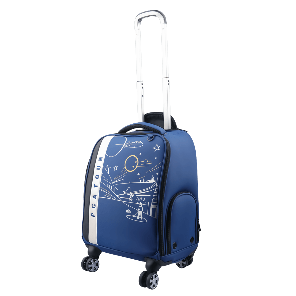 PGA trolley four-way wheel clothing bag (light blue)