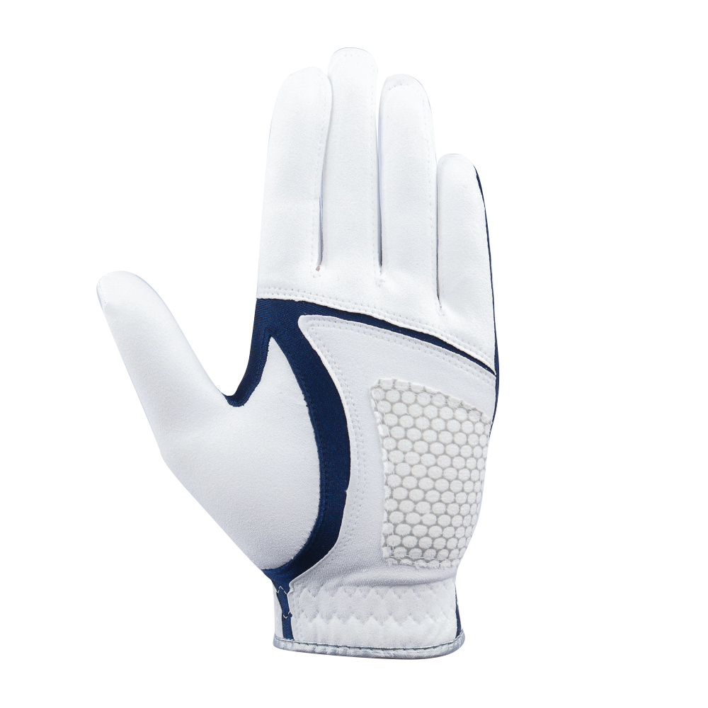 PGA Men's Golf Elastic Non-slip Gloves (White and Dark Blue)