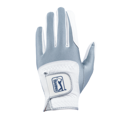 PGA Men's Golf Elastic Non-slip Gloves (White Gray)