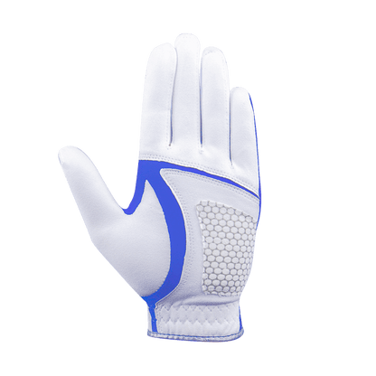 PGA Men's Golf Elastic Cloth Anti-Slip Gloves (White Blue)