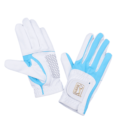 PGA women's golf elastic cloth non-slip gloves (white and light blue)