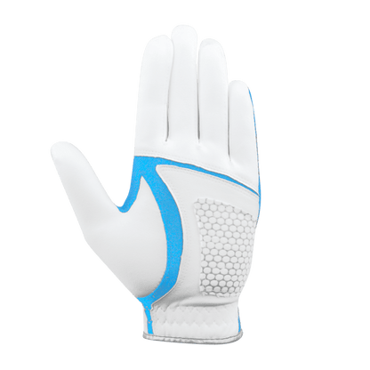 PGA children's golf elastic cloth non-slip gloves (white and light blue)