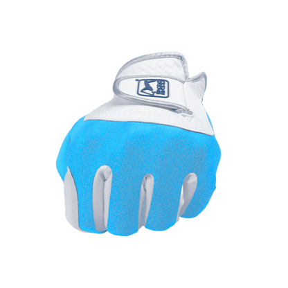 PGA children's golf elastic cloth non-slip gloves (white and light blue)