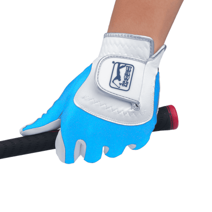 PGA children's golf elastic cloth non-slip gloves (white and light blue)