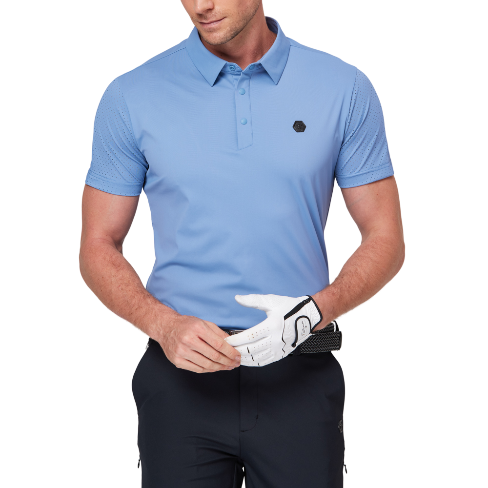 Patchwork breathable short-sleeved shirt