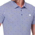 幾何学模様のオールオーバープリント半袖シャツ