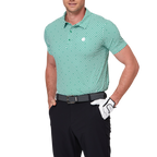 幾何学模様のオールオーバープリント半袖シャツ