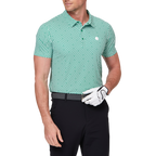 幾何学模様のオールオーバープリント半袖シャツ