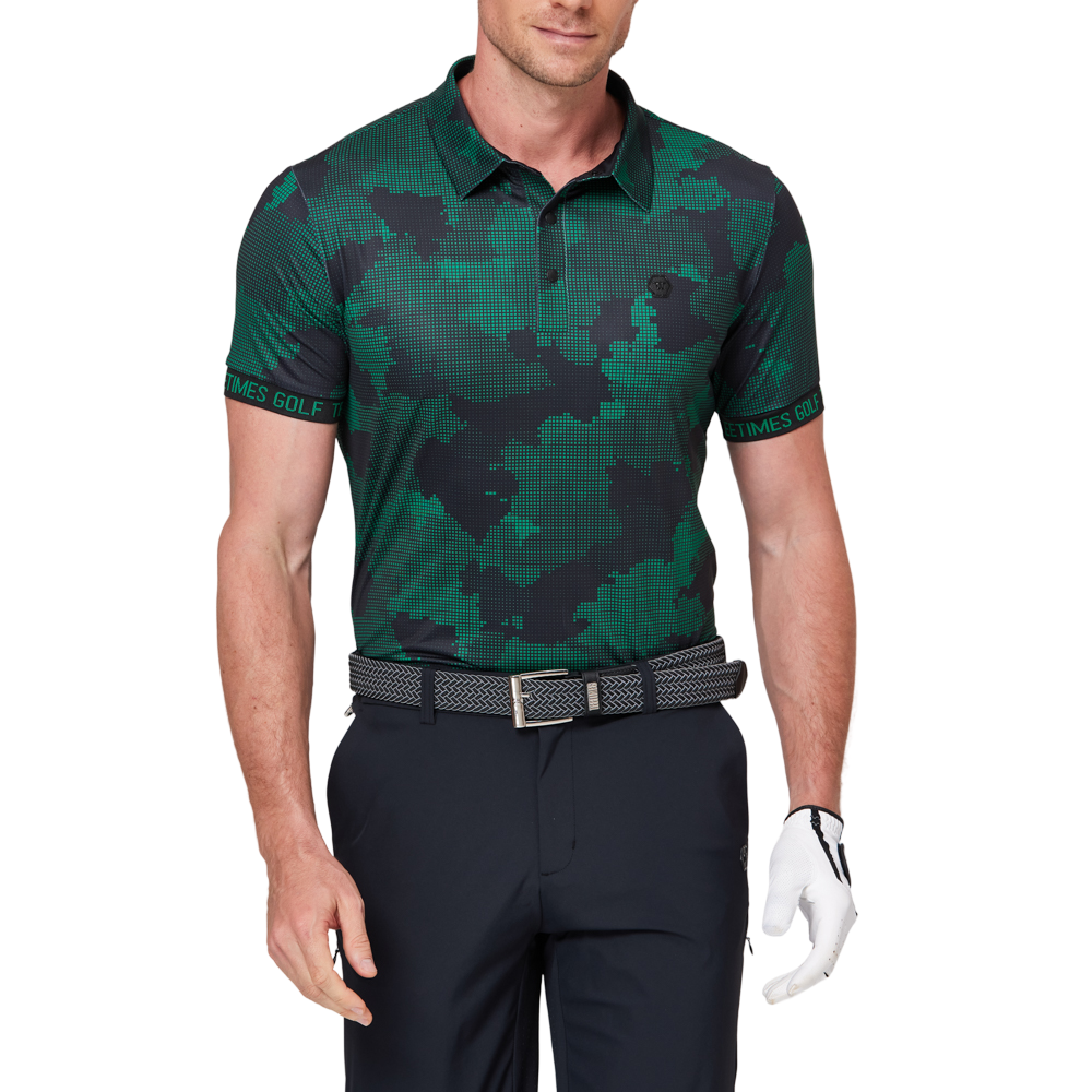 デジタルカモフラージュプリント半袖シャツ