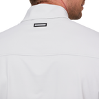 Stand-up collar, half-open short sleeves
