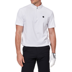 Stand-up collar, half-open short sleeves