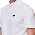 Stand-up collar, half-open short sleeves
