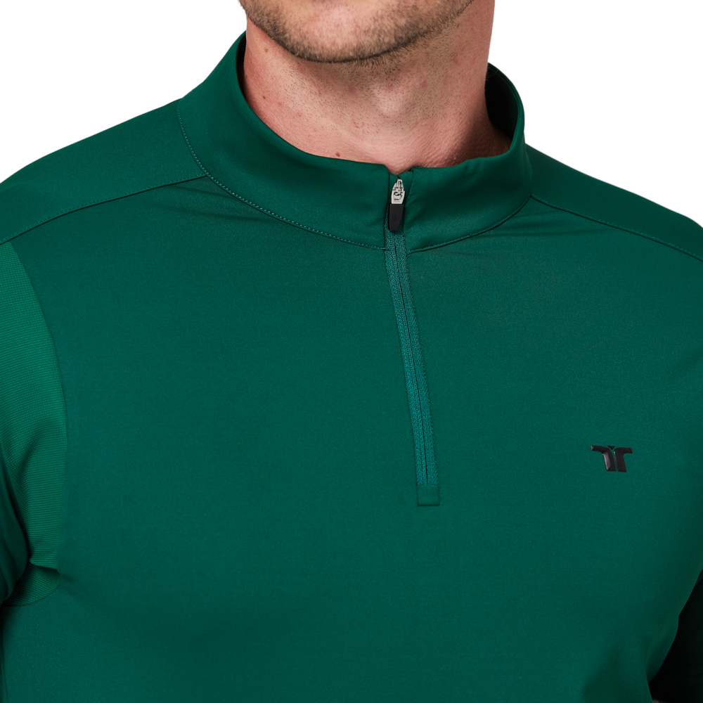 スタンドカラー半袖セーター