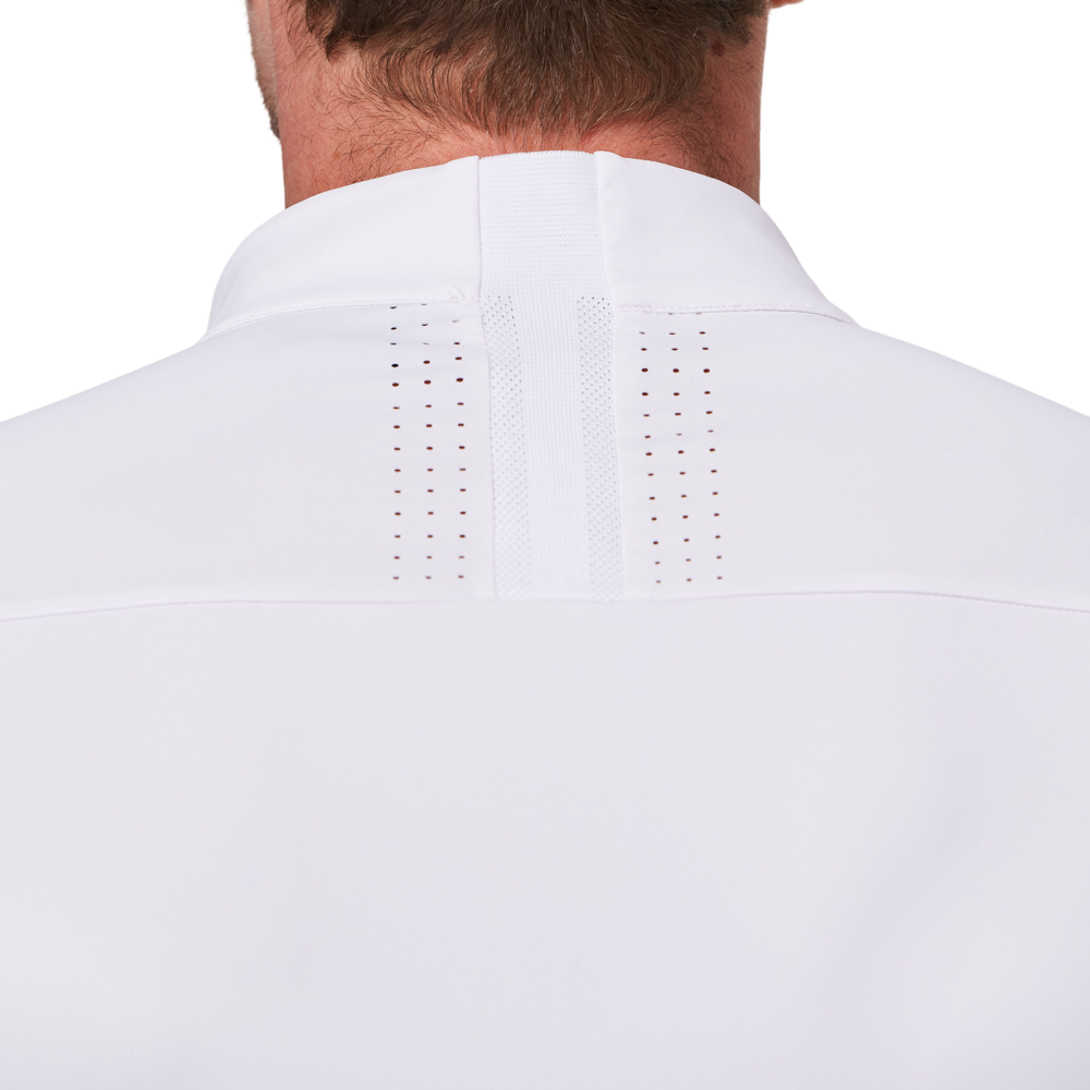 スタンドカラー半袖セーター