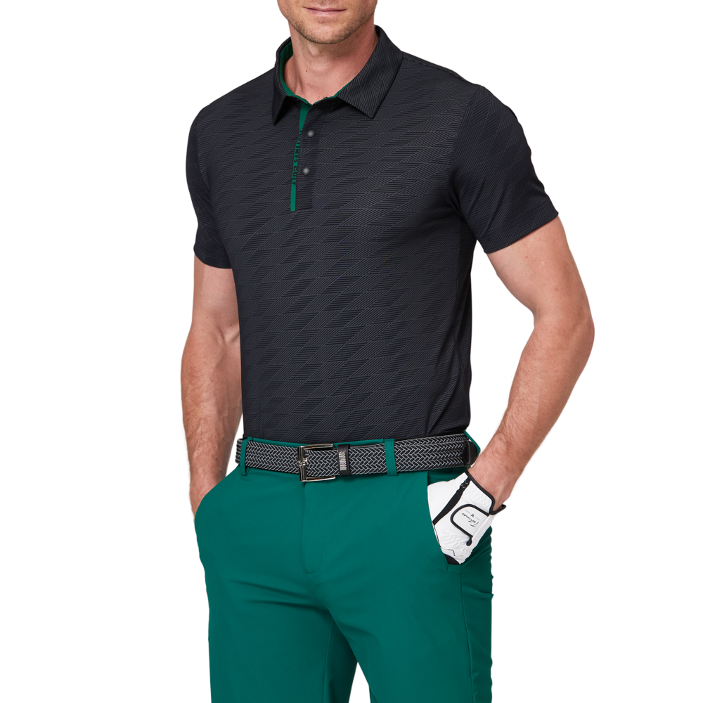 菱形紋涼感提花短袖