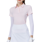 ビーズの襟とシルクのラグランスリーブが付いたレディース半袖トップス（ピンク）