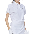 カジュアルな長袖のゆったりとしたレディース半袖トップス（ホワイト）