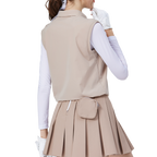 Loose-fitting, layered, cool-feeling sleeveless top (khaki)