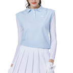 Loose-fitting, layered, cool-feeling sleeveless top for women (light blue)