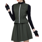 Two-piece women's sports skirt suit (military green)