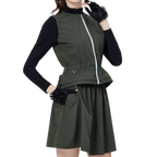 Two-piece women's sports skirt suit (military green)