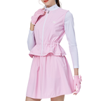 Two-piece women's sports skirt suit (pink)