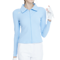 Open-front long-sleeved jacket (sky blue)