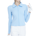 オープンフロント長袖ジャケット（スカイブルー）