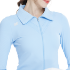 オープンフロント長袖ジャケット（スカイブルー）