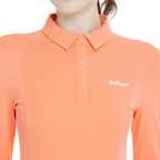 Tonal color-blocked long-sleeved top (orange)