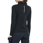 Khaki turtleneck sweatshirt with diagonal zipper