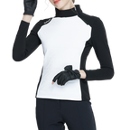 斜拉鍊高領防寒衛衣(白)