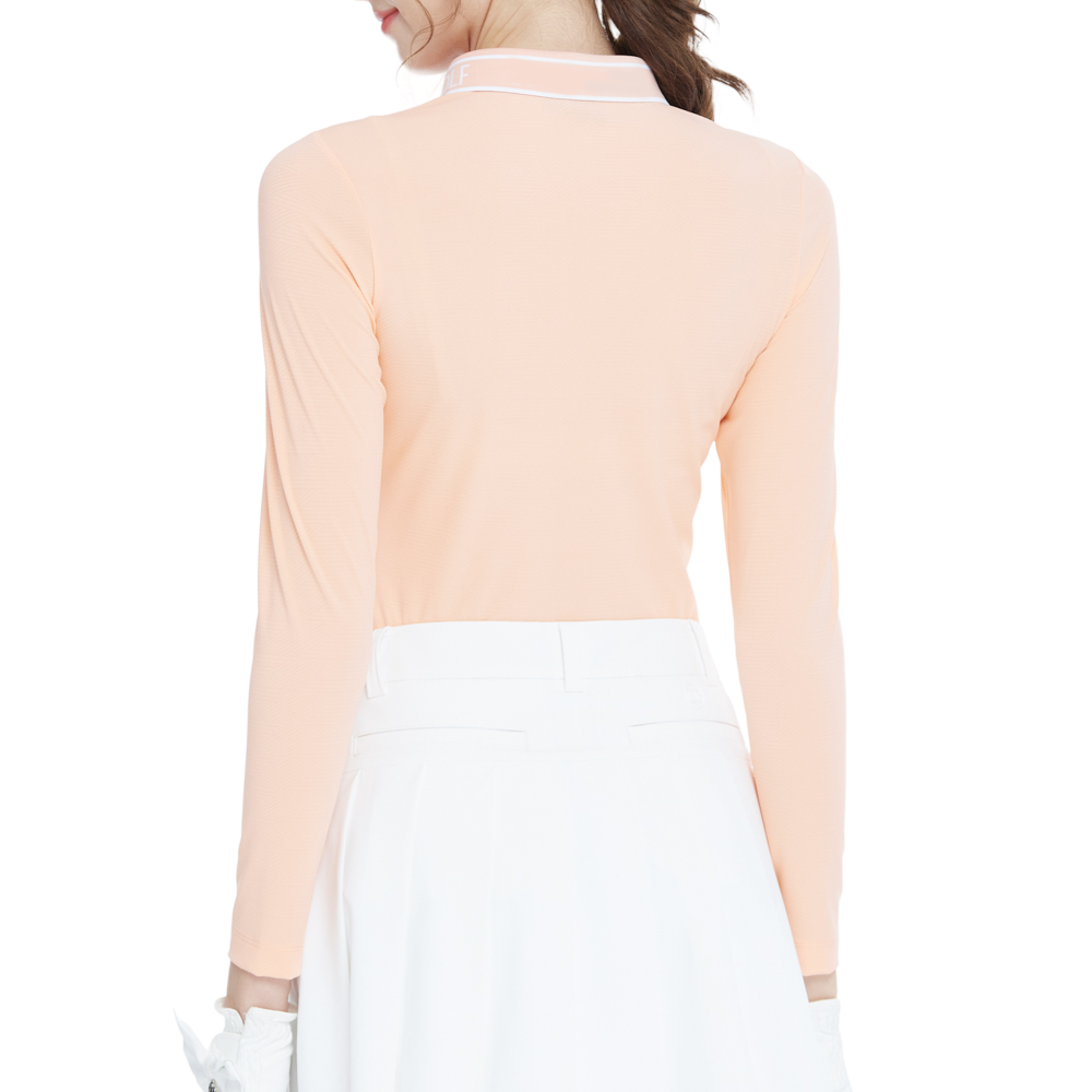 Knitted jacquard collar long-sleeved top (orange)