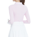 Knitted jacquard collar long-sleeved top (pink)