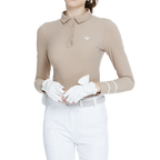 翻領磨毛長袖上衣(卡其)